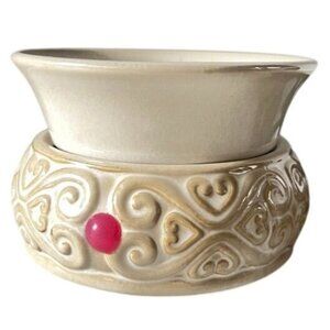 Ceramic Electric Fragramce Wax Tart Warmer With Heart Design & Removable Dish